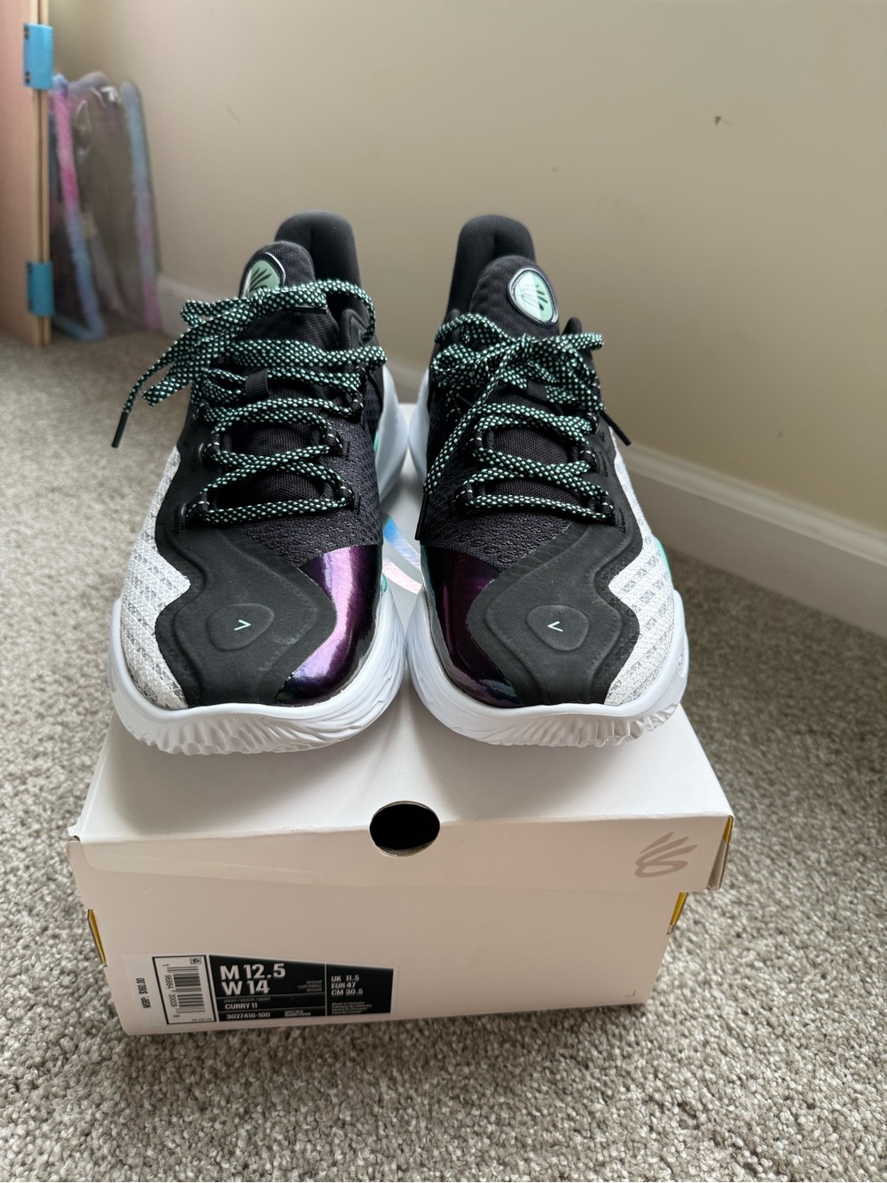 Under Armour Curry 11 "Future Curry" Black Teal Men's Size 12.5